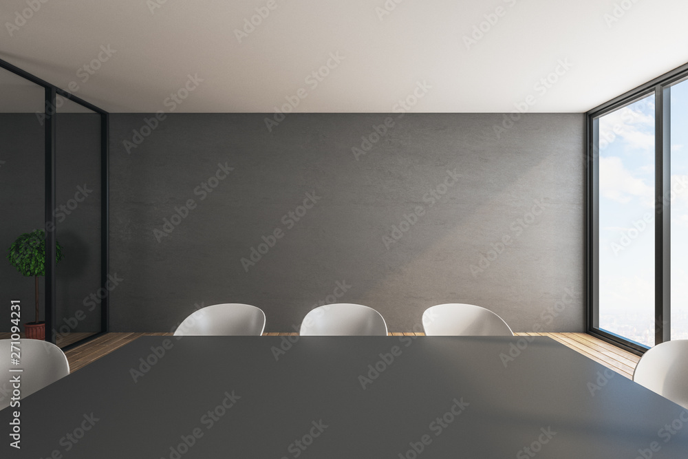 Wall mural Gray conference table