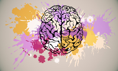 Abstract brain sketch