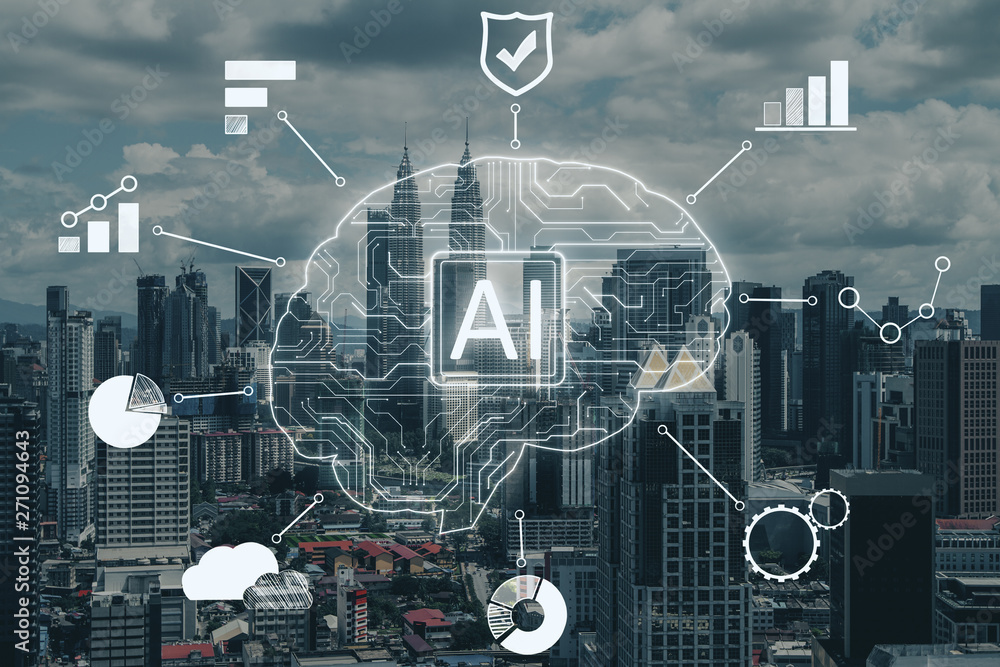 Poster artificial intelligence and innovation concept