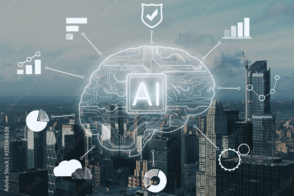 Aufkleber artificial intelligence and innovation concept