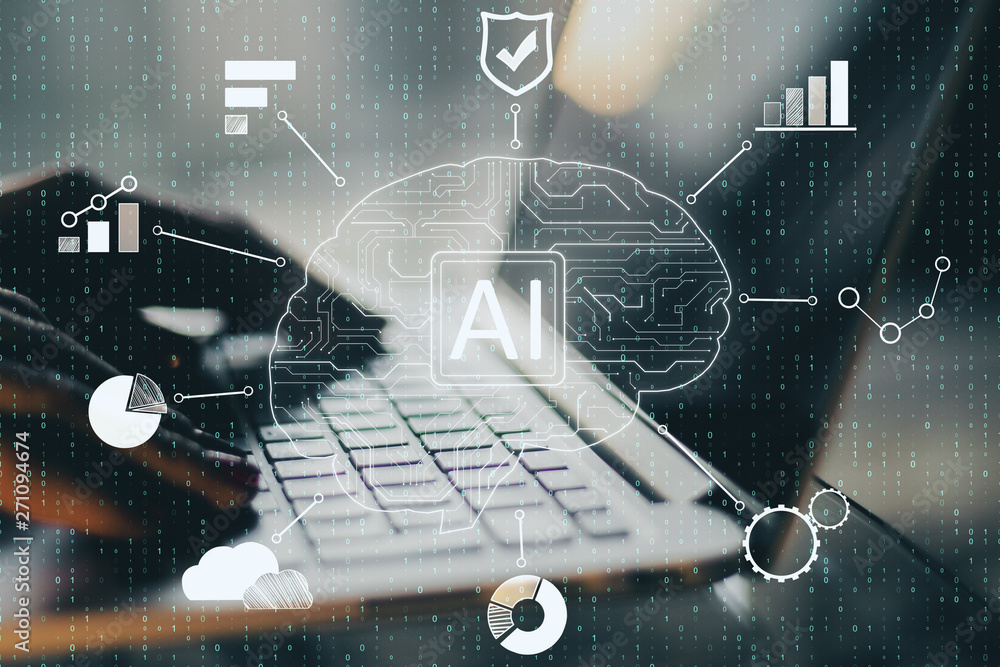 Poster artificial intelligence and innovation concept