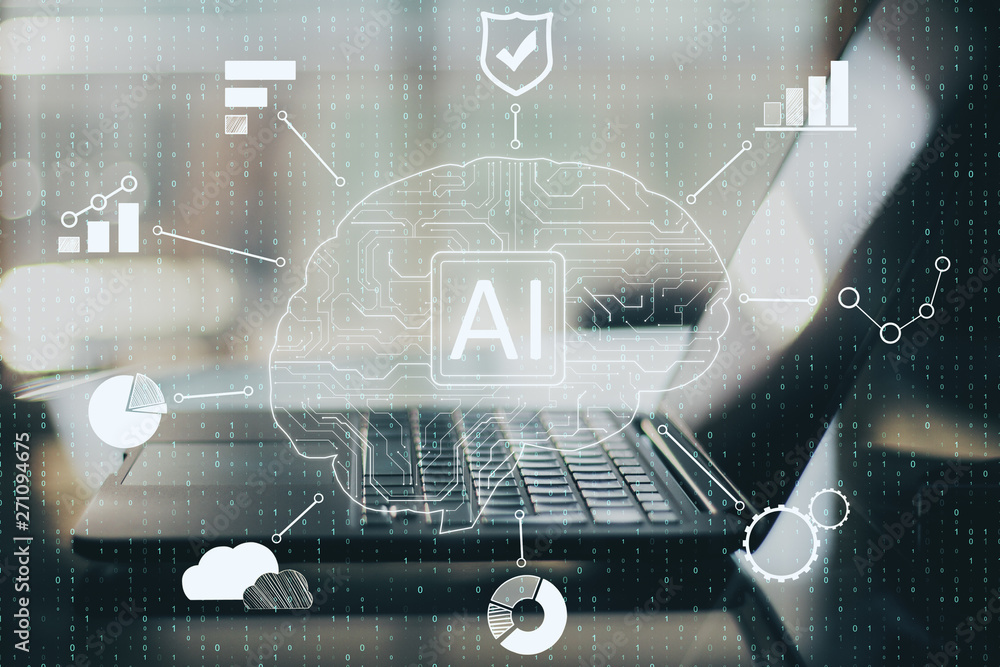 Poster artificial intelligence and innovation concept