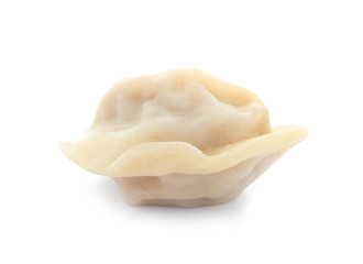 Tasty fresh boiled dumpling on white background