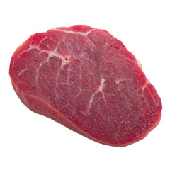 cut of fresh raw beef isolated on white background