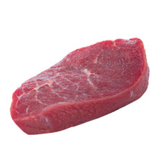 cut of fresh raw beef isolated on white background