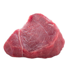cut of fresh raw beef isolated on white background