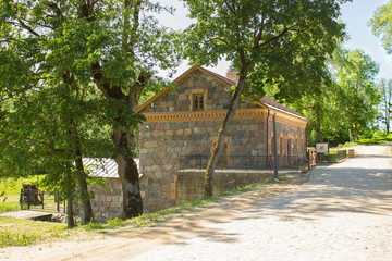 Fototapeta na wymiar Water mill in the historical city of Liubavas in Lithuania