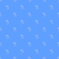 Tropical palm trees seamless pattern, flat design template, vector illustration