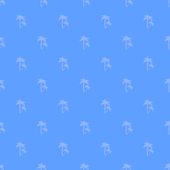 Tropical palm trees seamless pattern, flat design template, vector illustration