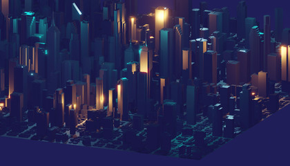 3D image render, Aerial view of cityscape background. 3d rendering.