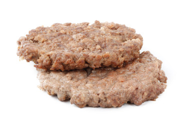 two roasted hamburger isolated on white background