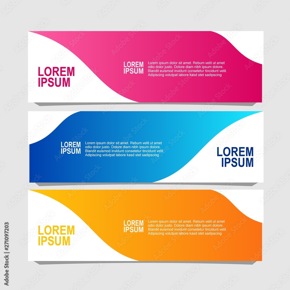 Canvas Prints banner design with three color variations