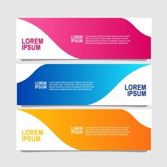 banner design with three color variations