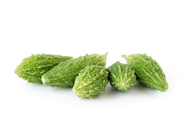 Bitter melon vegetable isolated on white background