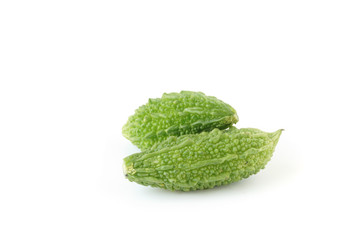 Bitter melon vegetable isolated on white background