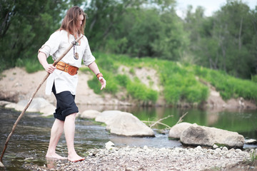 A man in ethnic clothes is a Scandinavian