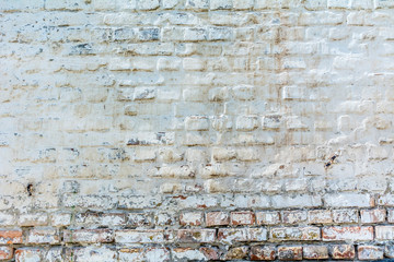 White Grunge Bricks Wall Texture Background
