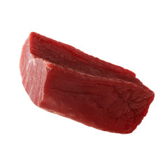 cut of dried chicken carpaccio isolated on white background