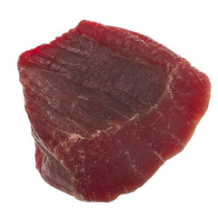 piece of dried chicken carpaccio isolated on white background