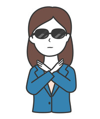 NG・禁止・バツのジェスチャーをする女性