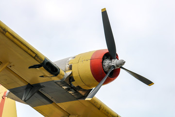 Turboprob propeller engine of a French fire plane, Speyer, Germany