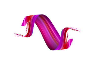 3d colorful paint brush stroke ribbon. Vector background.