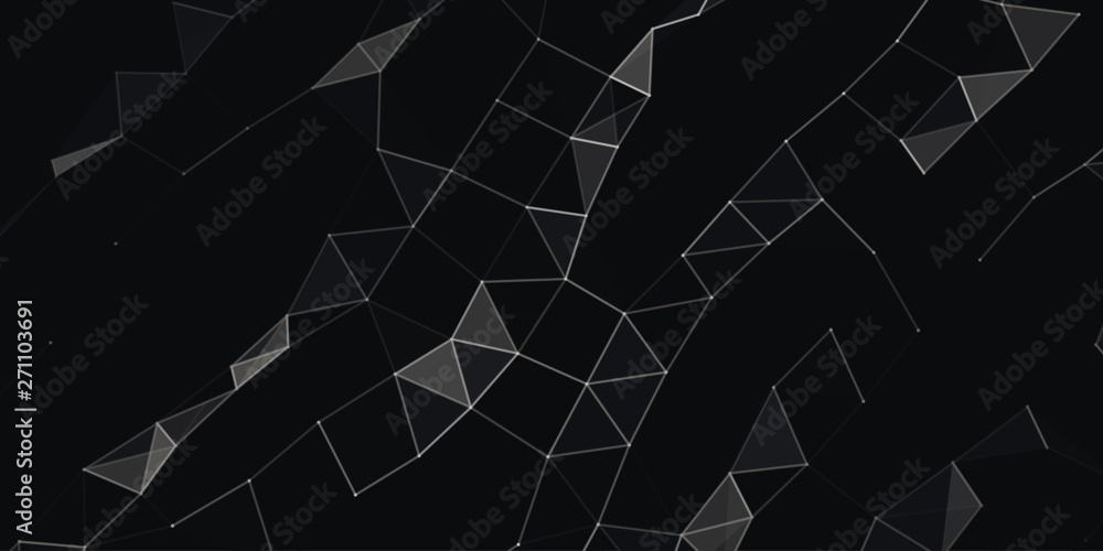 Poster Abstract technology background. Science background. Big data. Background vector. Plexus effect. Network connection structure. Vector illustration.