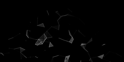 Abstract technology background. Science background. Big data. Background vector. Plexus effect. Network connection structure. Vector illustration. © Vadym