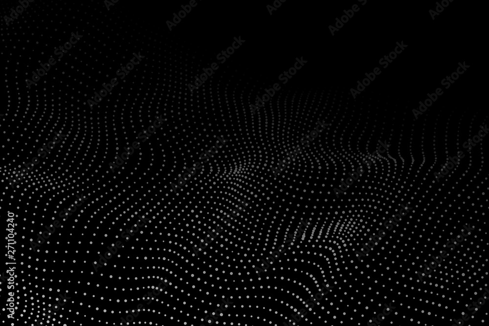 Poster wave 3d. wave of particles. futuristic point wave. design for poster. technology vector background. 