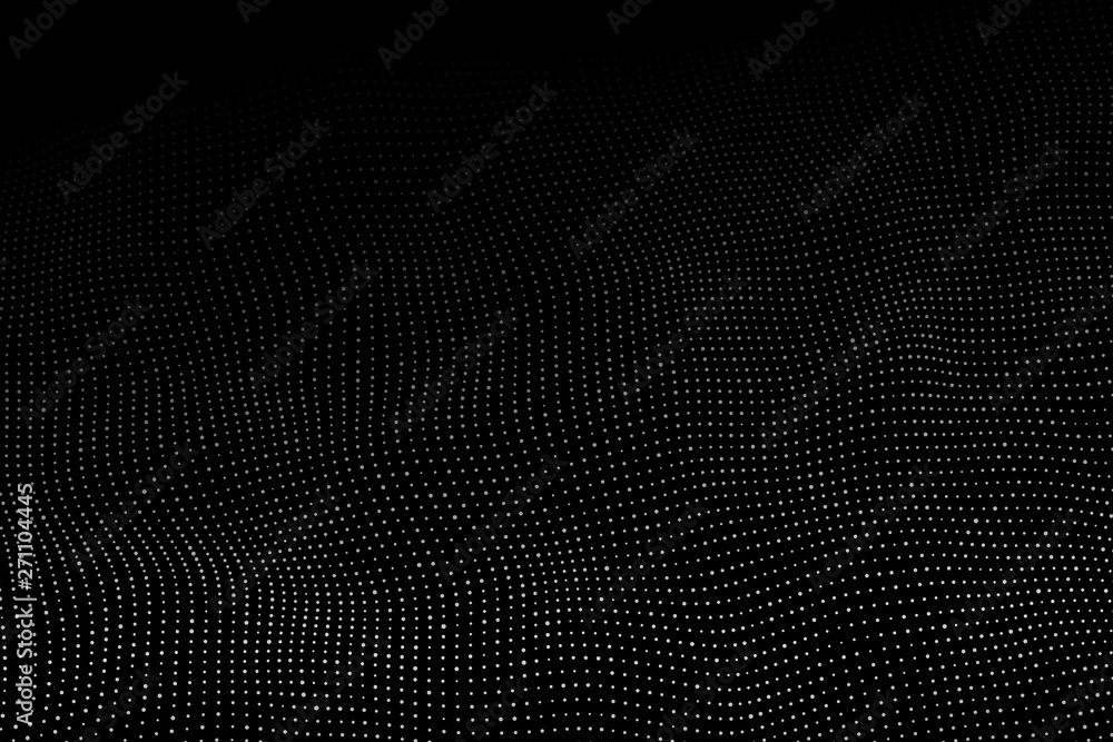 Aufkleber wave 3d. wave of particles. futuristic point wave. design for poster. technology vector background. 