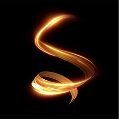 Golden shiny light lines vector background. EPS10