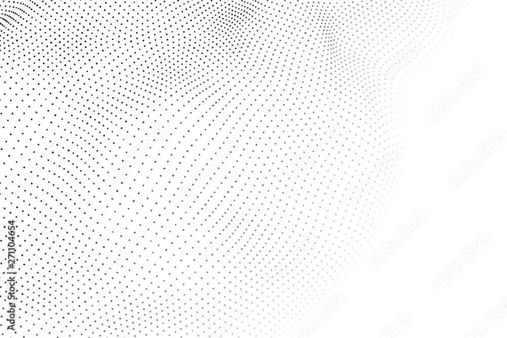 Poster wave 3d. wave of particles. futuristic point wave. design for poster. technology vector background. 