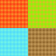 seamless geometric background of intersecting circles,set of four colors