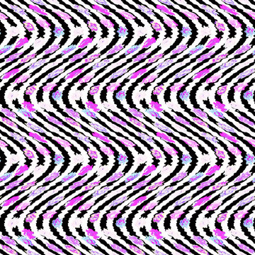 Fototapeta a linear background with waves of black and white colors with patches drawn in violet colors