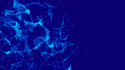 Big data visualization. Science background. Big data complex with compounds. Lines plexus