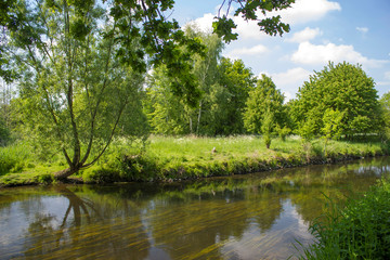 Fototapeta na wymiar Niers River, Geldern, Germany