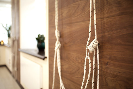 ropes for stretching and physical training. Kurunta yoga class