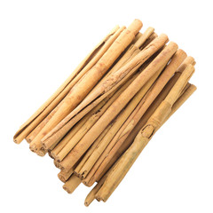 heap of cinnamon isolated on white