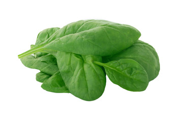 heap of spinach isolated on white background