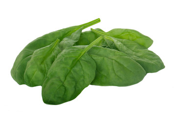 heap of spinach isolated on white background