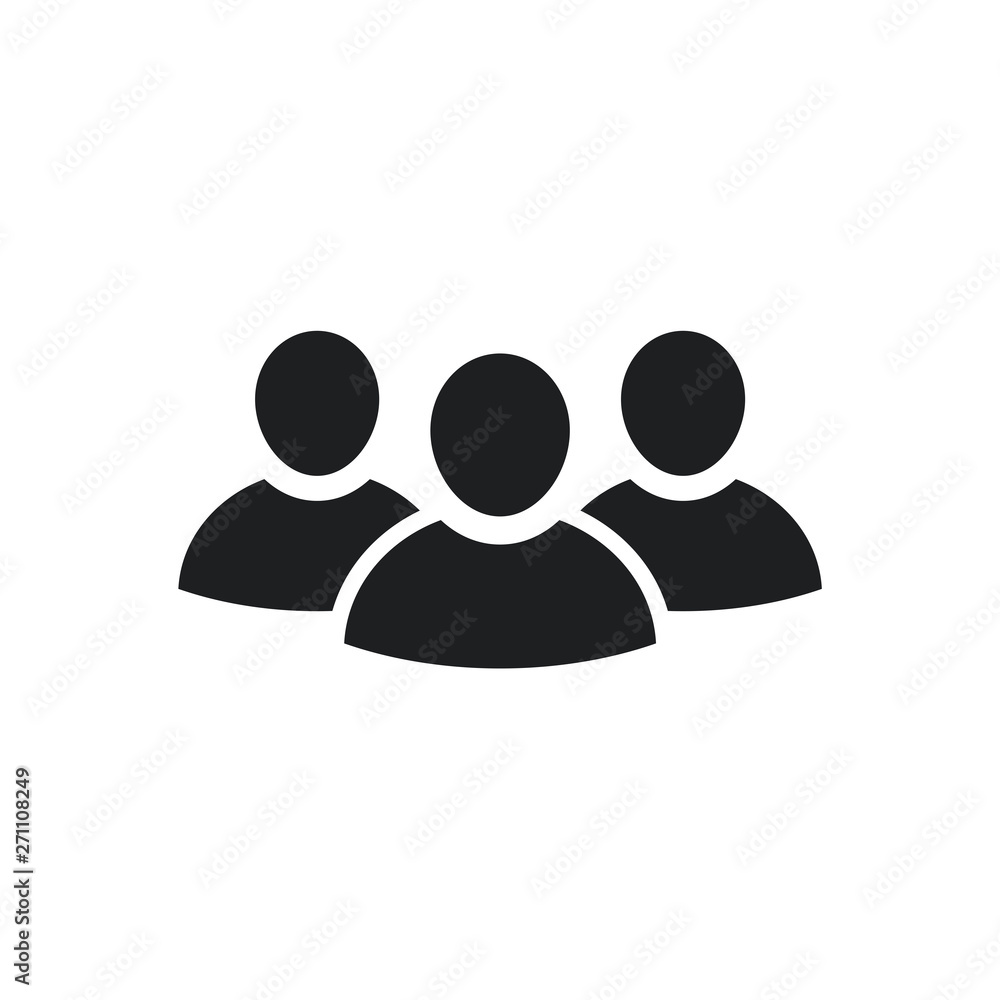 Poster group icon in trendy flat style isolated on white background. team silhouette symbol for your web si
