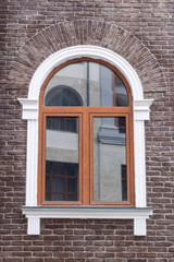 Window on brick wall Background
