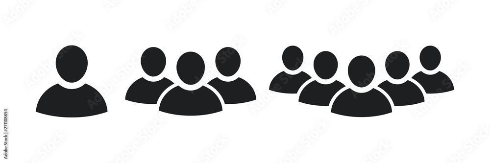 Poster user set icon in trendy flat style isolated on white background. people silhouette symbol for your w