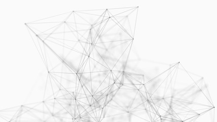Abstract white digital background. Big data visualization. Science background. Big data complex with compounds. Lines plexus.