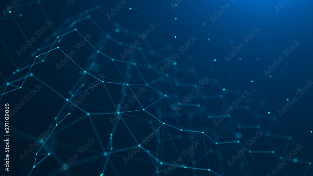Poster abstract blue digital background. big data visualization. science background. big data complex with 