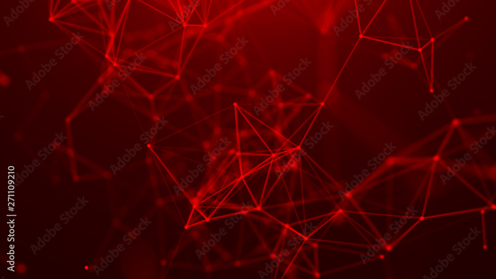 Poster abstract red digital background. big data visualization. science background. big data complex with c