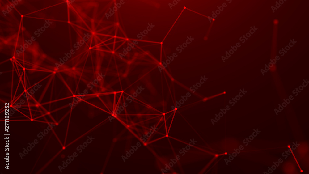 Poster abstract red digital background. big data visualization. science background. big data complex with c