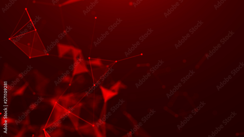 Poster abstract red digital background. big data visualization. science background. big data complex with c