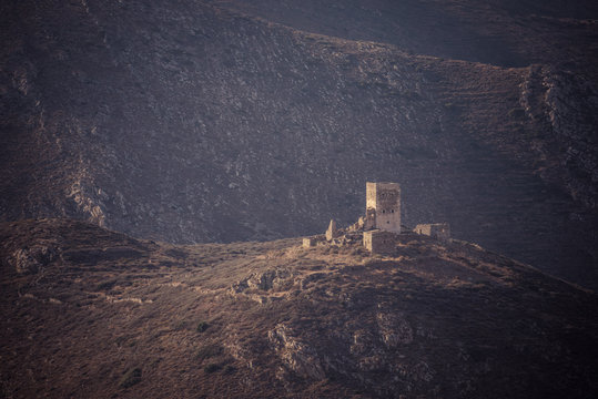 Stone old tower house on Mani, Greece.