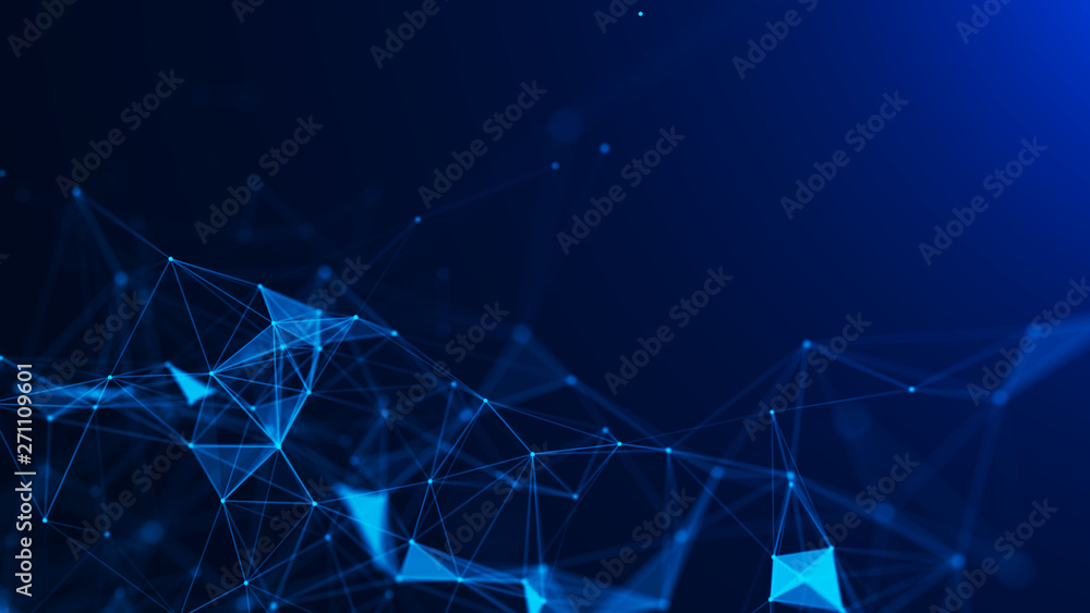 Poster abstract blue digital background. big data visualization. science background. big data complex with 